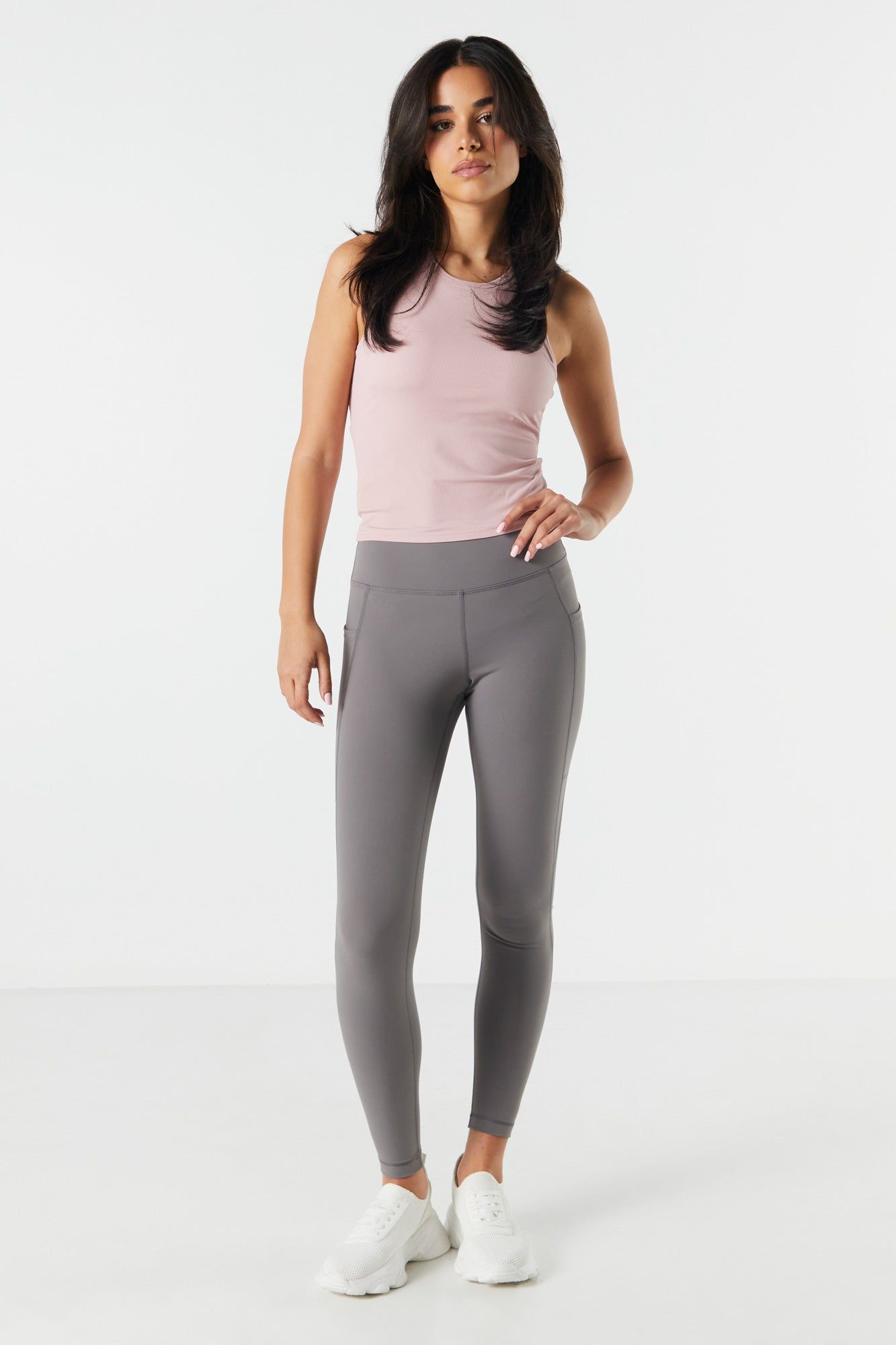 Pink High Neck Padded Tank sold by Charlotte Russe product image thumbnail 3