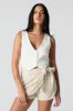 Linen Cropped Vest sold by Charlotte Russe