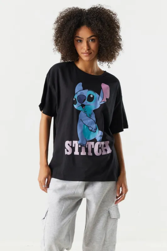 Stitch Graphic Boyfriend T-Shirt sold by Charlotte Russe