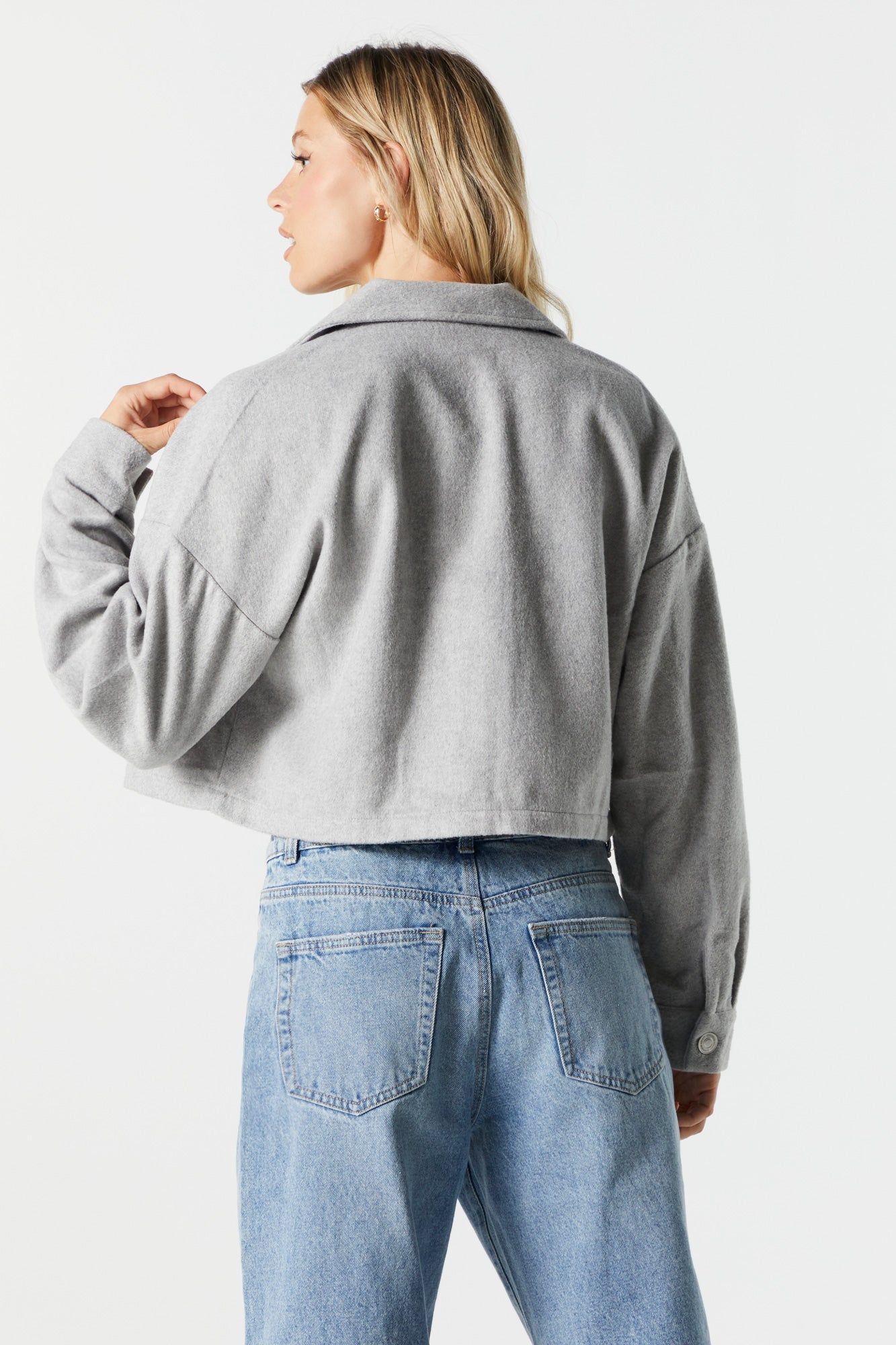 Button-Up Cropped Shacket sold by Charlotte Russe product image thumbnail 2