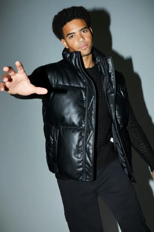 Faux Leather Puffer Vest sold by Charlotte Russe