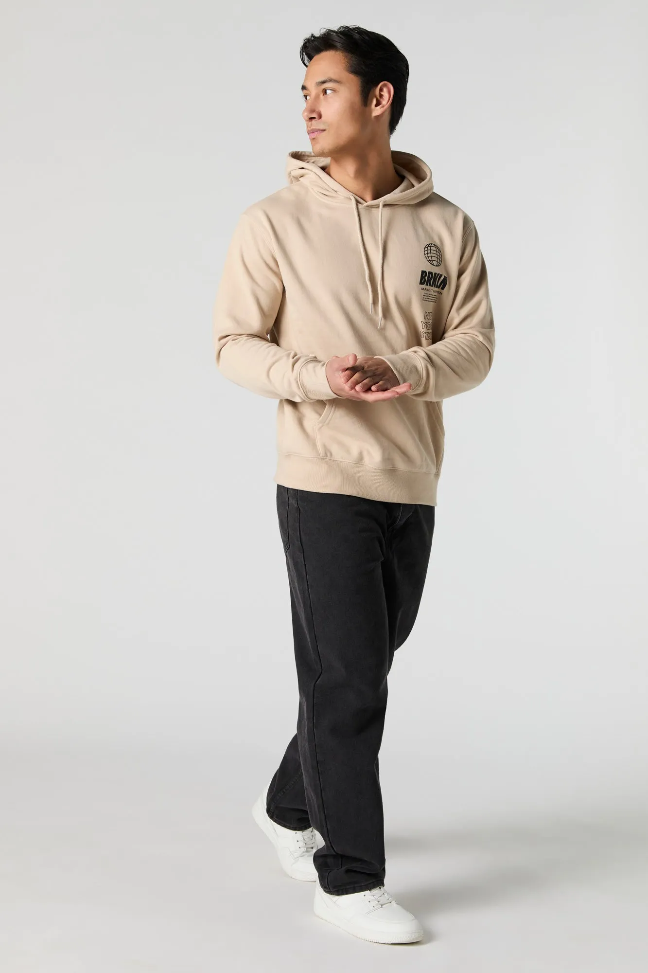 BRKLN Graphic Fleece Hoodie sold by Charlotte Russe product image thumbnail 3