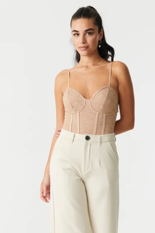 Lace Corset Cami Bodysuit sold by Charlotte Russe
