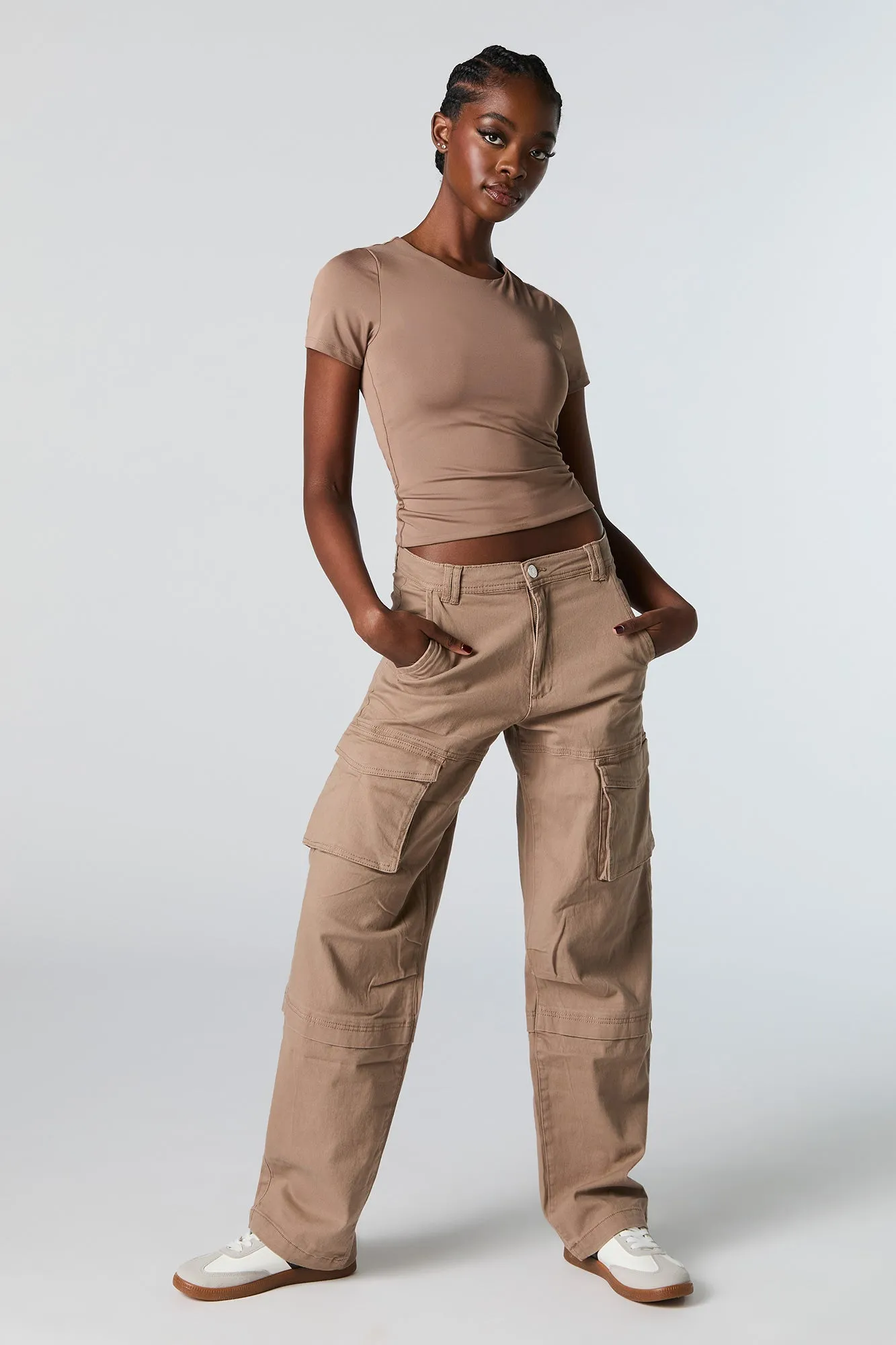 Exposed Seam Straight Leg Cargo Pant sold by Charlotte Russe product image thumbnail 4