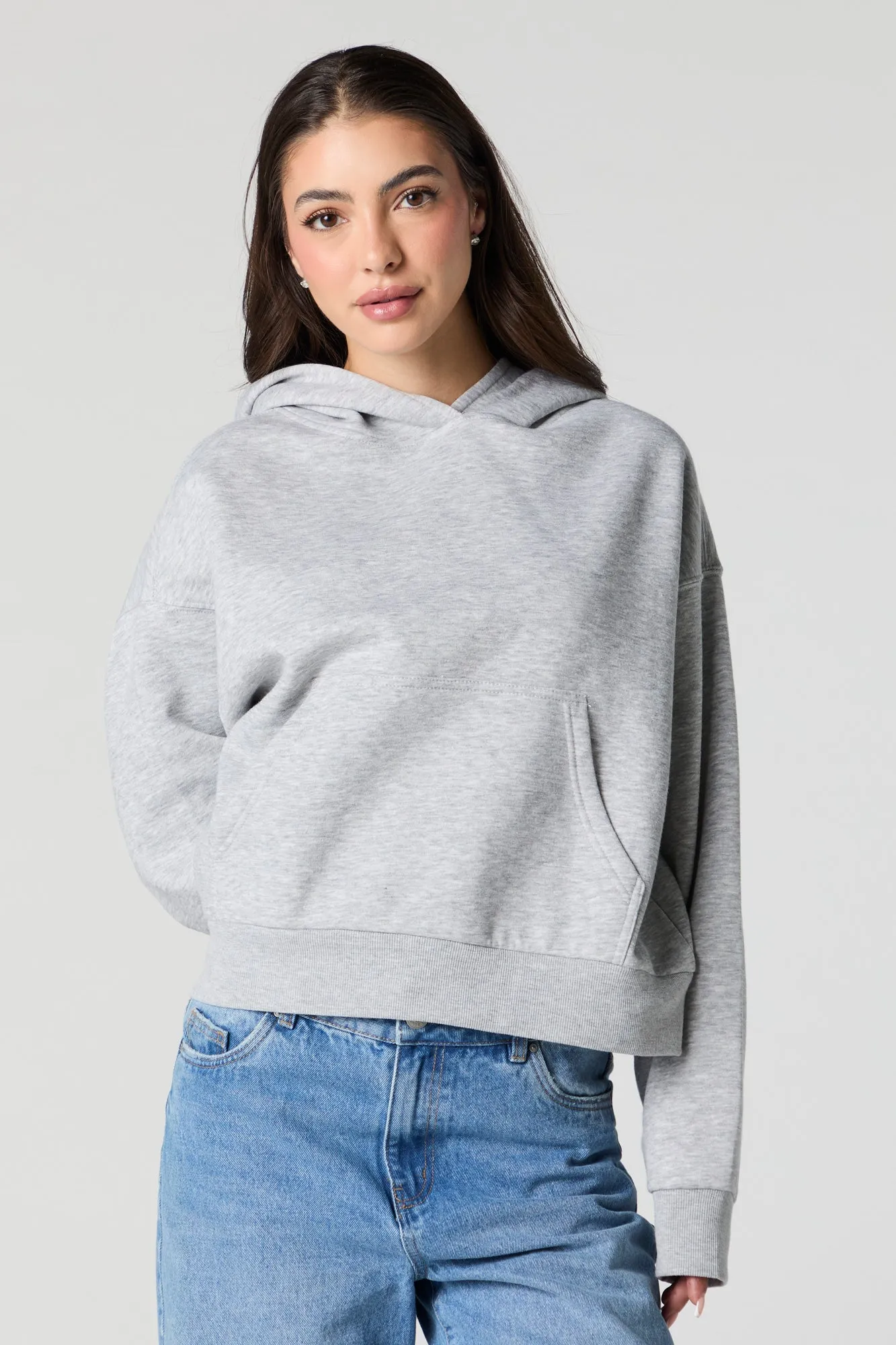 Solid Fleece Varsity Hoodie sold by Charlotte Russe product image thumbnail 5