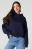 Solid Fleece Varsity Hoodie sold by Charlotte Russe
