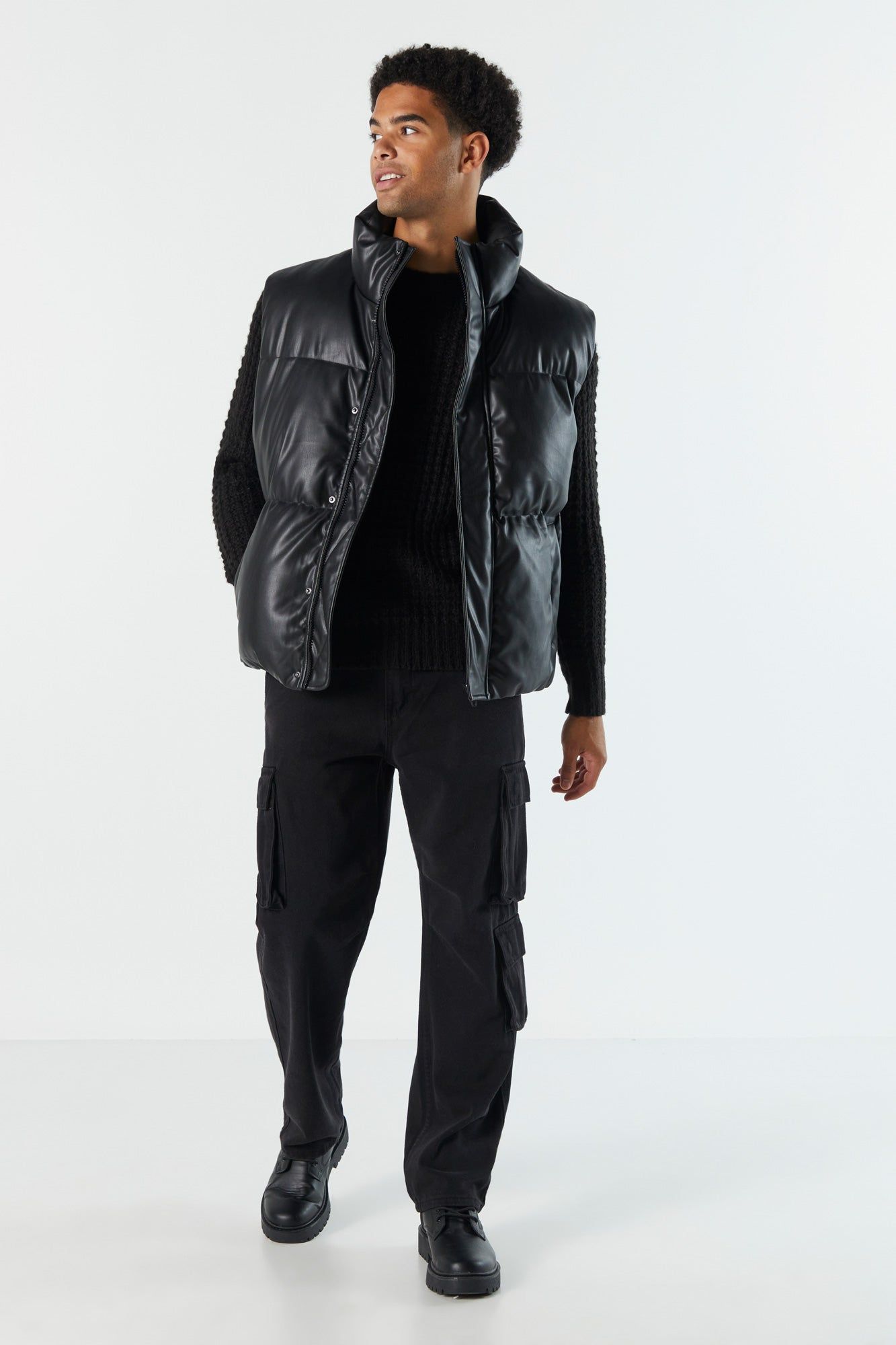 Faux Leather Puffer Vest sold by Charlotte Russe product image thumbnail 4