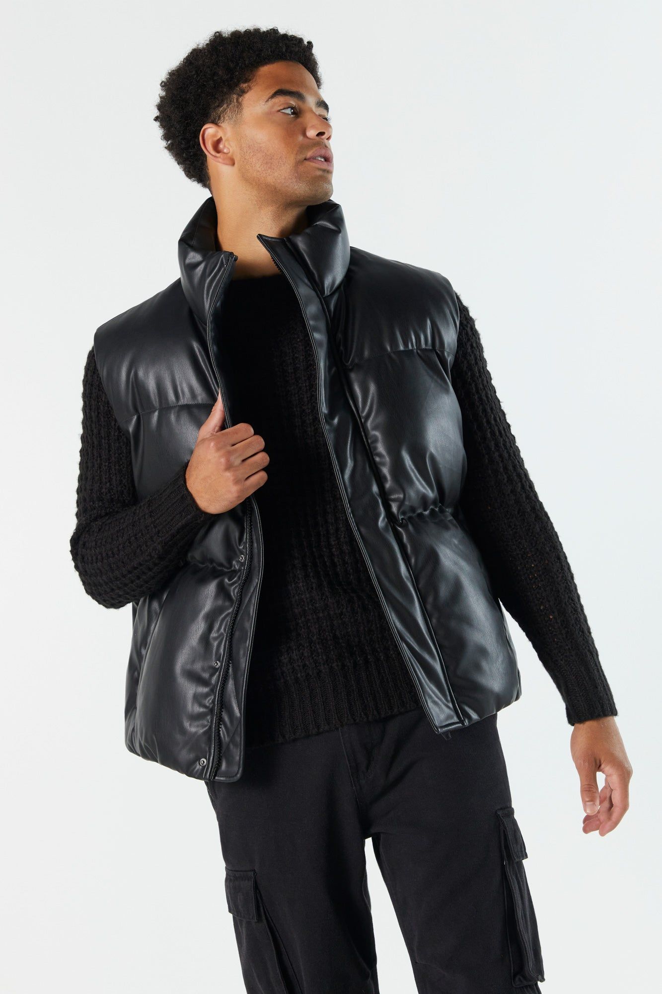 Faux Leather Puffer Vest sold by Charlotte Russe product image thumbnail 2