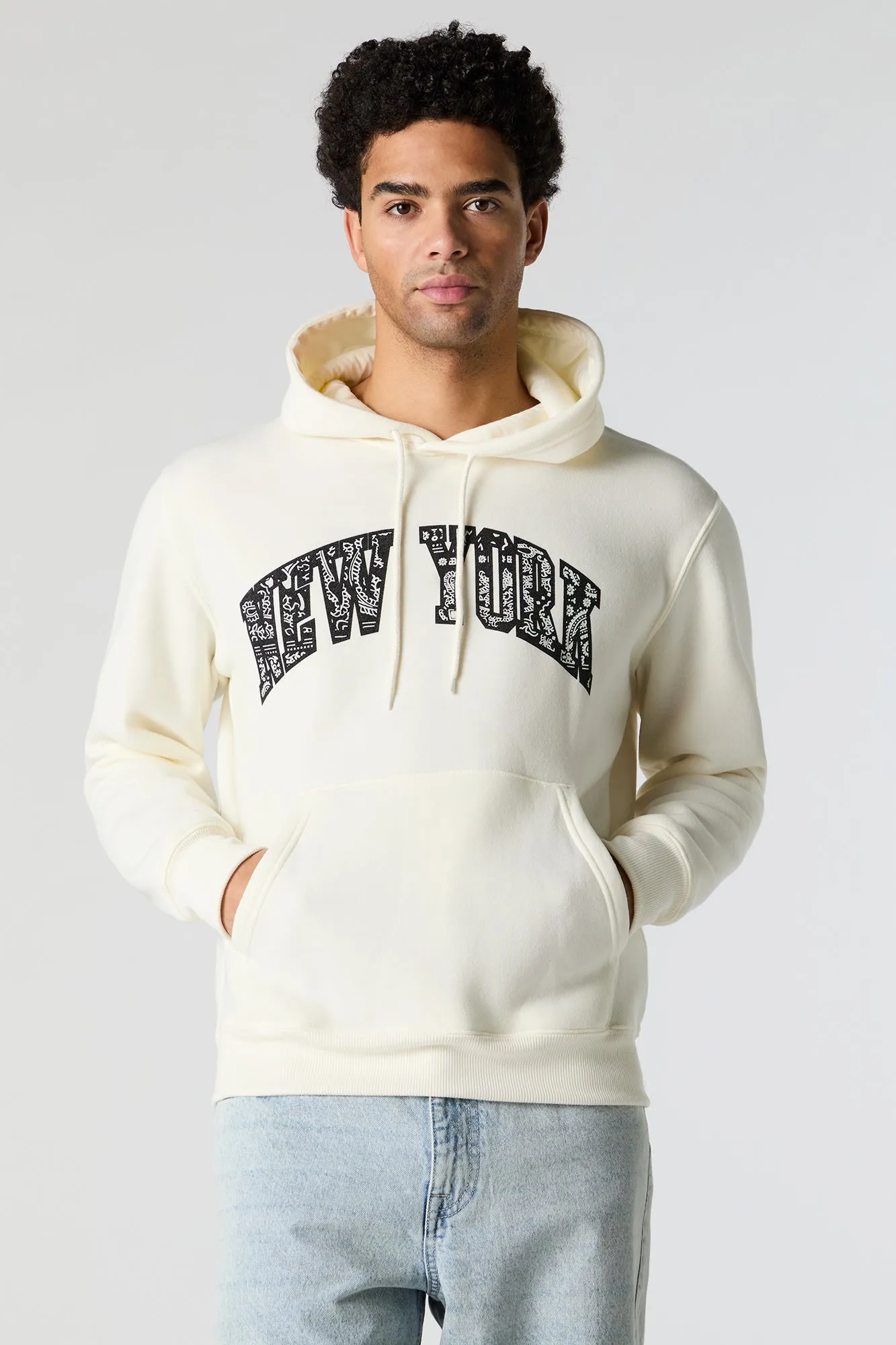 New York Embroidered Fleece Hoodie sold by Charlotte Russe