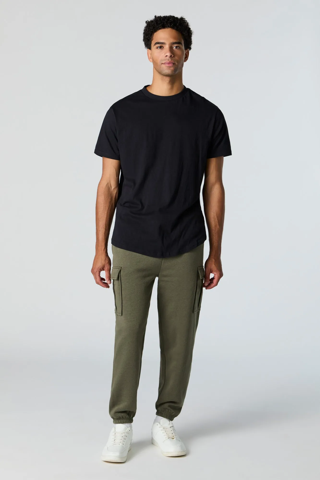 Curve Hem Crewneck T-Shirt sold by Charlotte Russe product image thumbnail 5