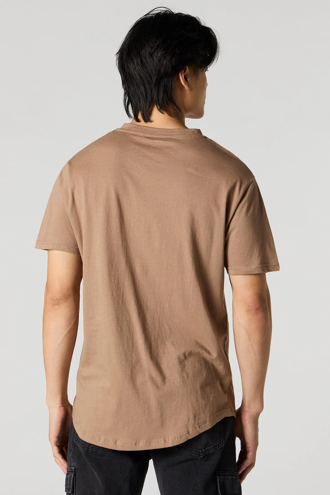 Curve Hem Crewneck T-Shirt sold by Charlotte Russe product image thumbnail 2