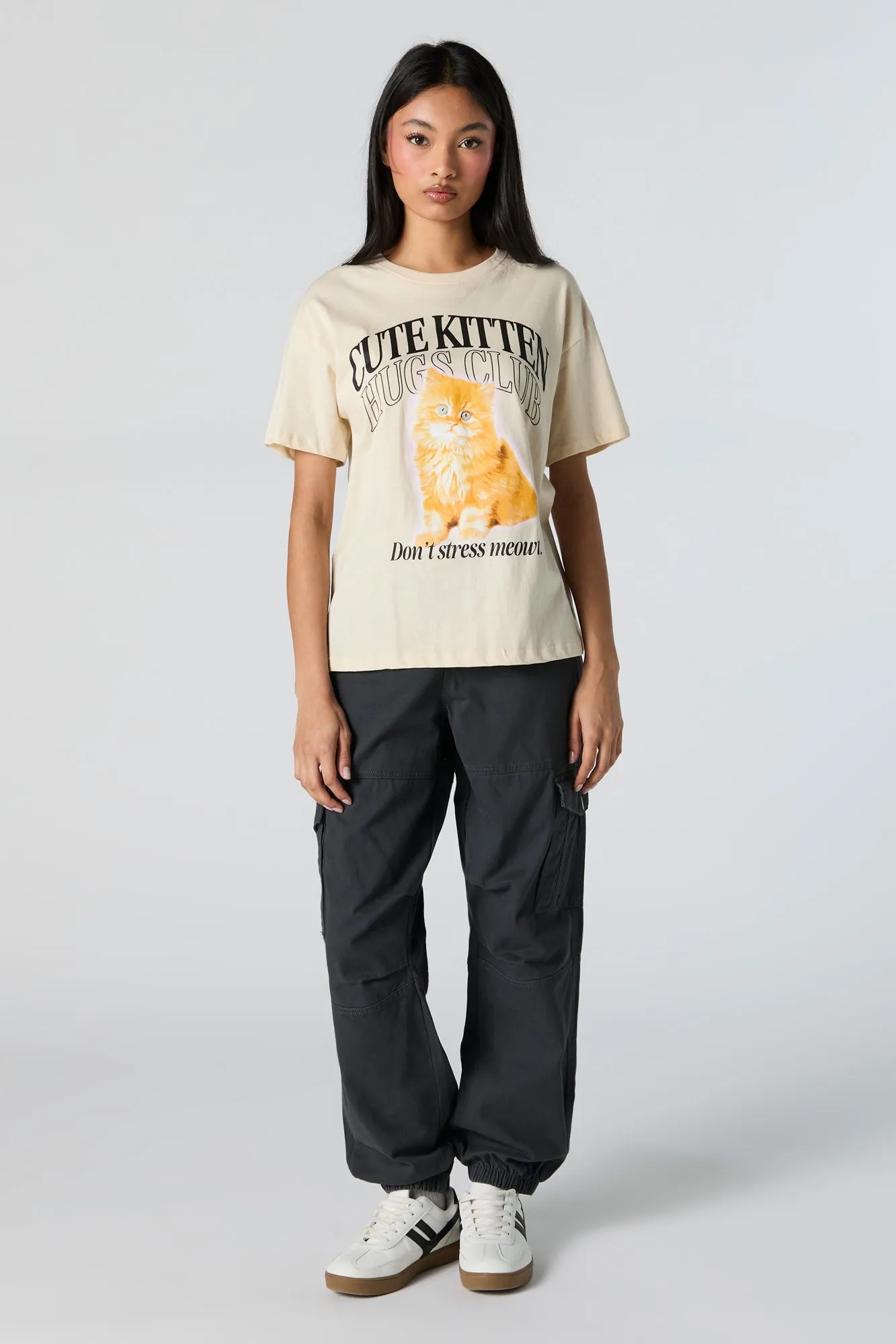 Cute Kitten Club Graphic Boyfriend T-Shirt sold by Charlotte Russe product image thumbnail 3