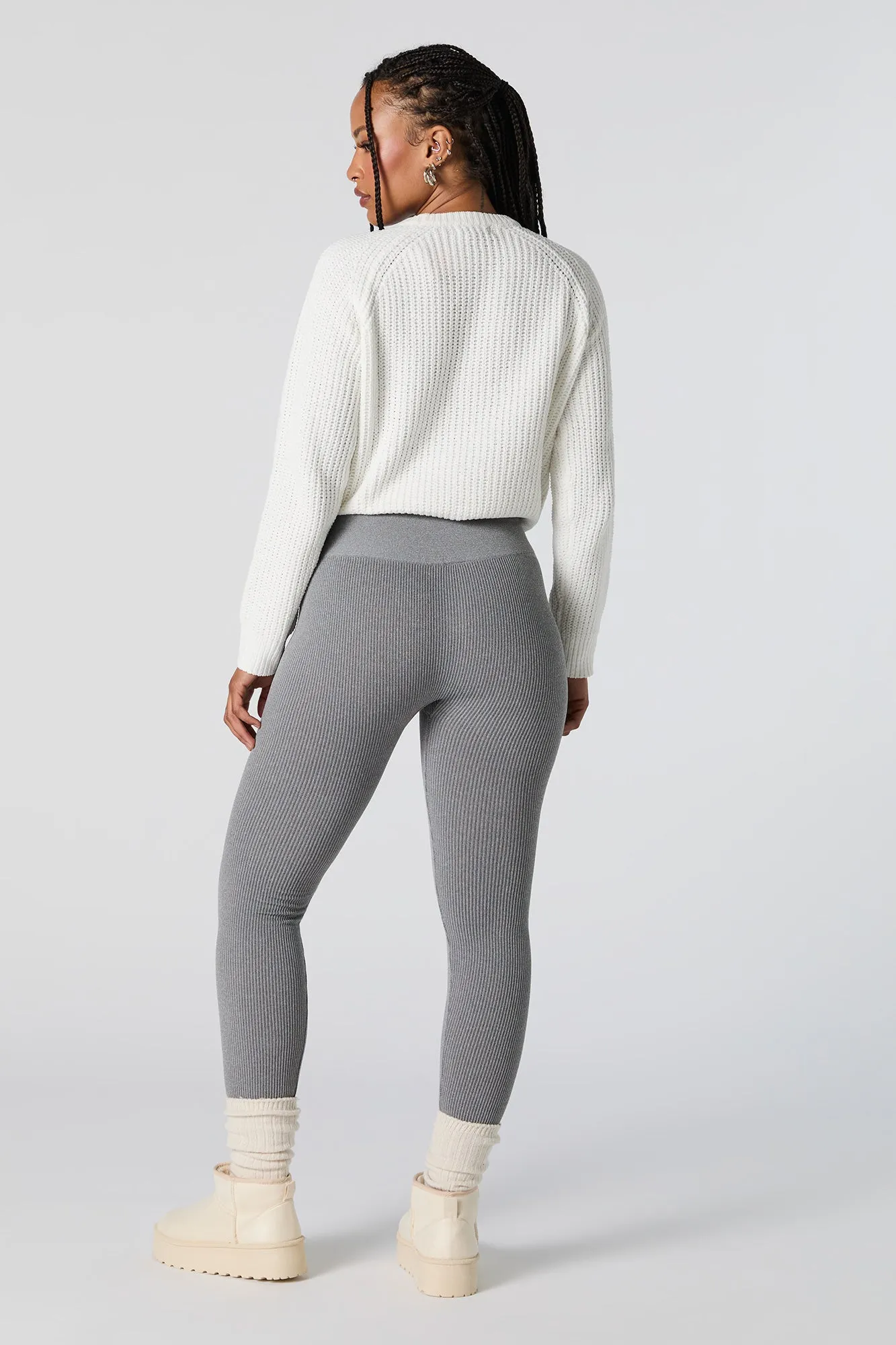 High Rise Seamless Ribbed Legging sold by Charlotte Russe product image thumbnail 3