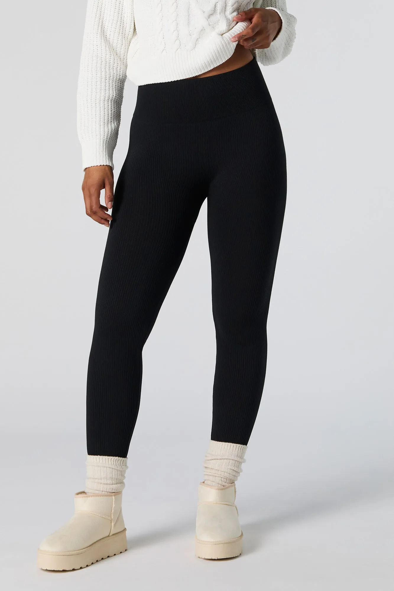 High Rise Seamless Ribbed Legging sold by Charlotte Russe product image thumbnail 5