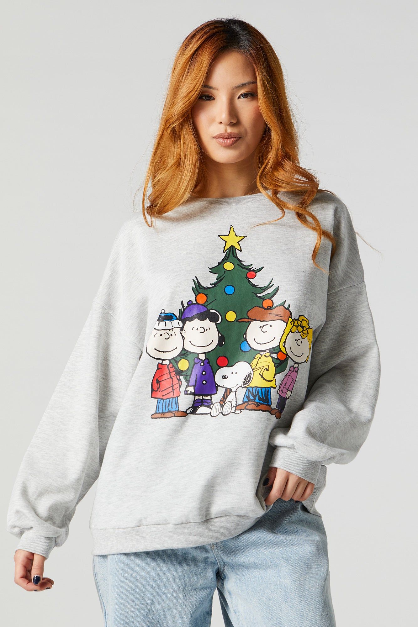 Xmas Charlie Brown Graphic Fleece Sweatshirt sold by Charlotte Russe