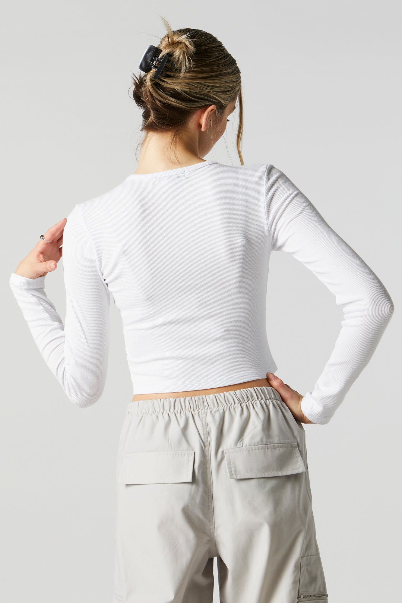 New York City Graphic Long Sleeve Crop Top sold by Charlotte Russe product image thumbnail 2