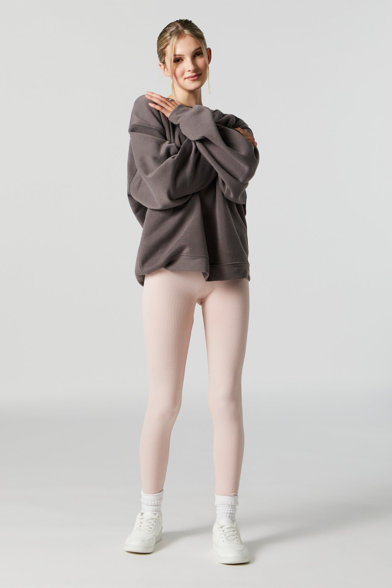 Pink High Rise Ribbed Legging sold by Charlotte Russe