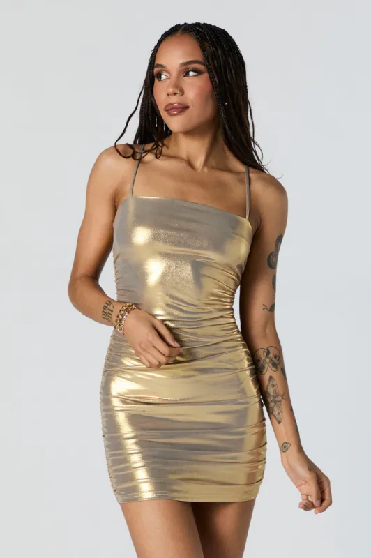 Side Ruched Bodycon Mini Dress sold by Charlotte Russe