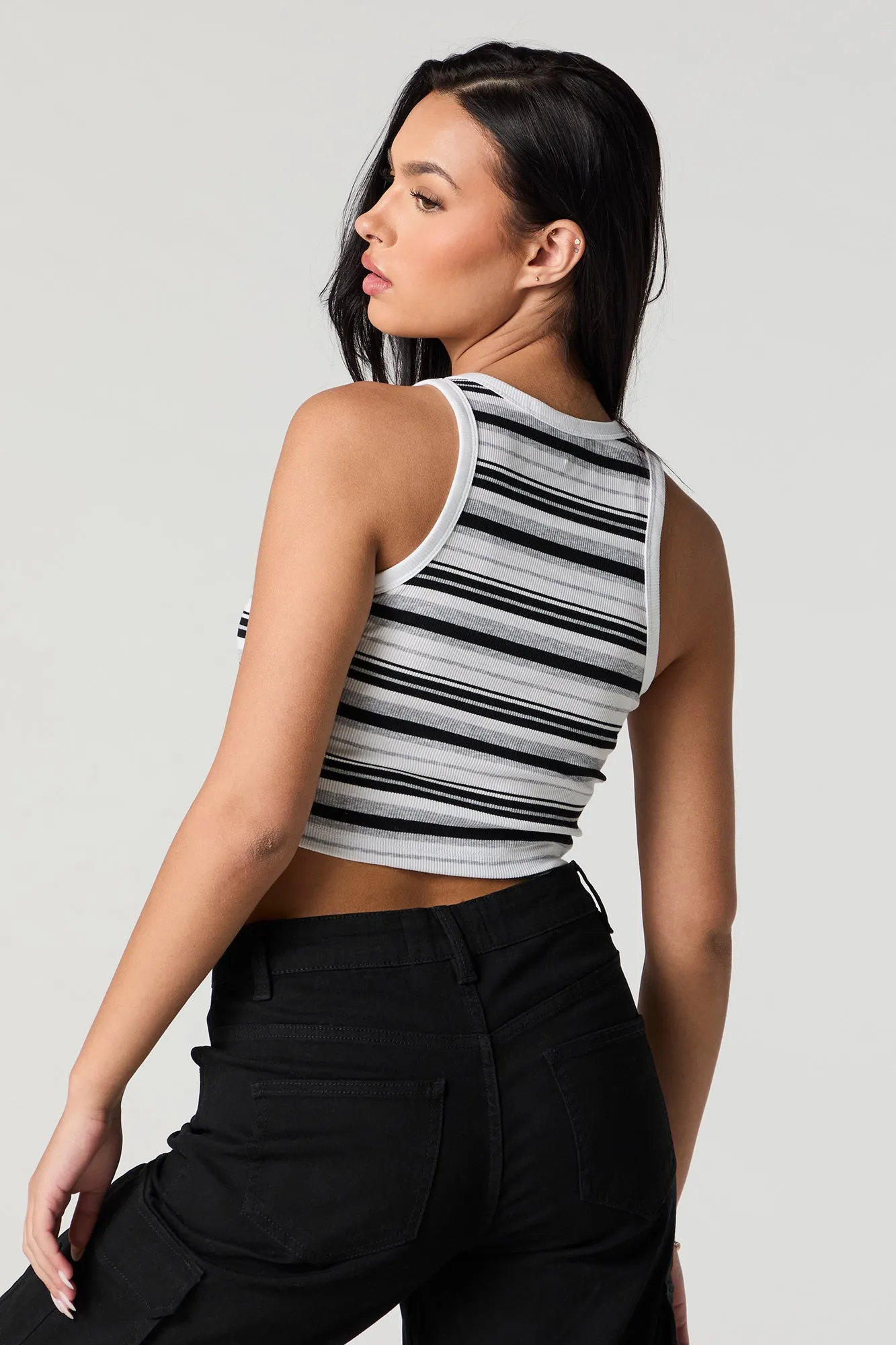 Multi Striped Cropped Tank sold by Charlotte Russe product image thumbnail 5