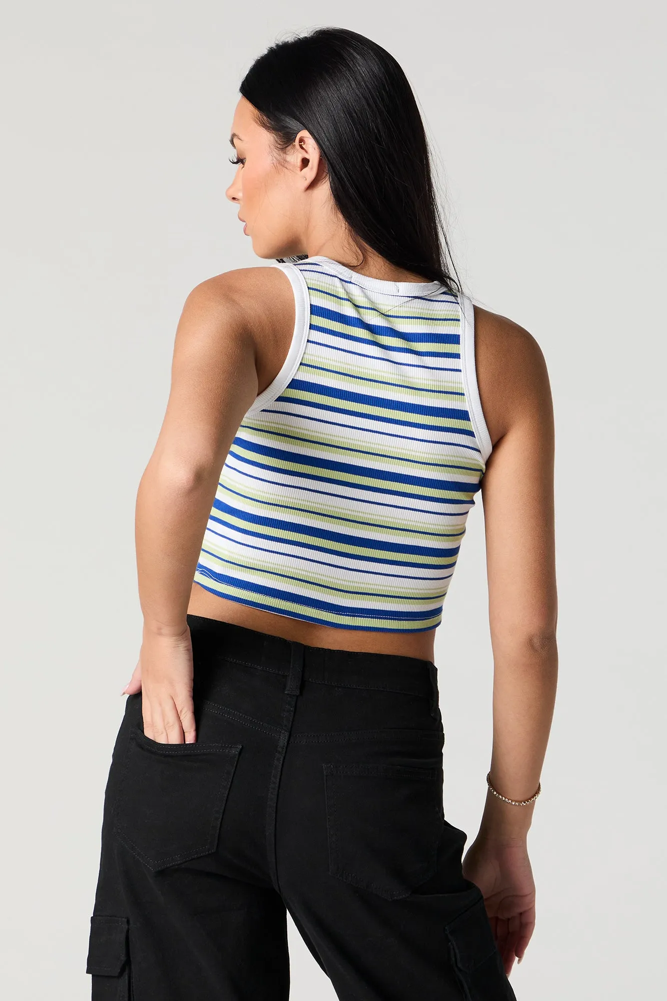 Multi Striped Cropped Tank sold by Charlotte Russe product image thumbnail 2