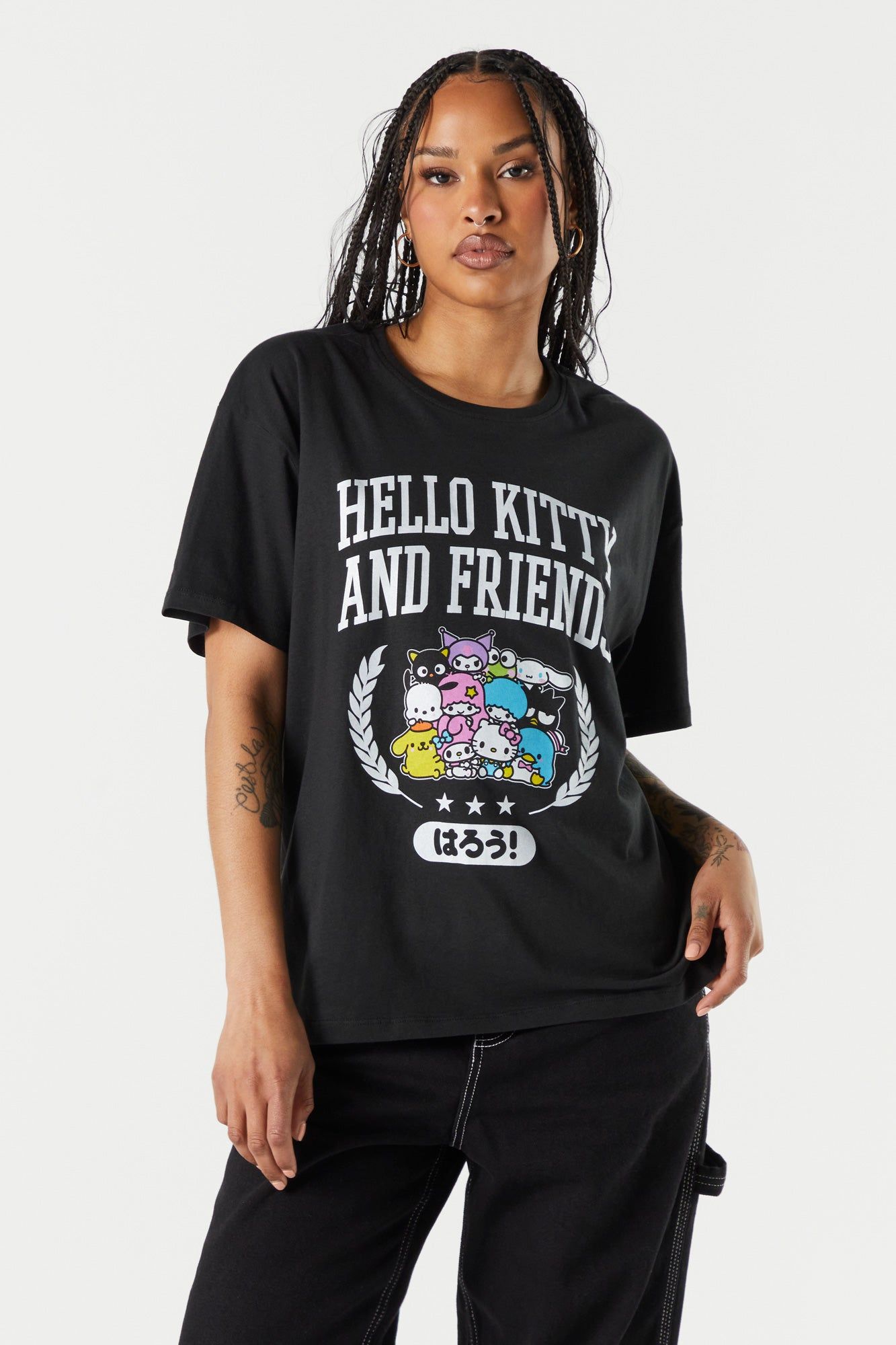 Hello Kitty and Friends Graphic Boyfriend T-Shirt sold by Charlotte Russe