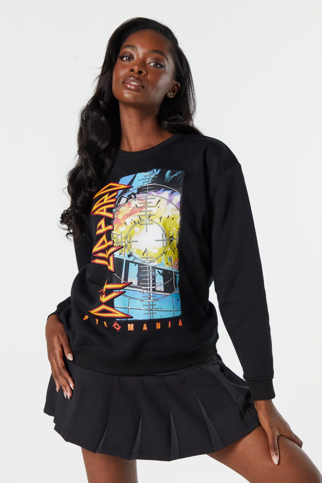 Def Leppard Graphic Fleece Sweatshirt sold by Charlotte Russe