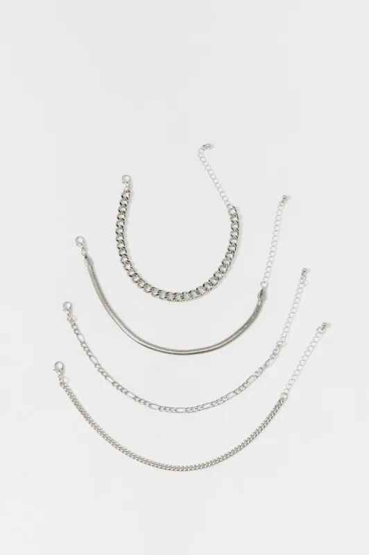 Silver Chain Necklace Set (4 Pack) sold by Charlotte Russe