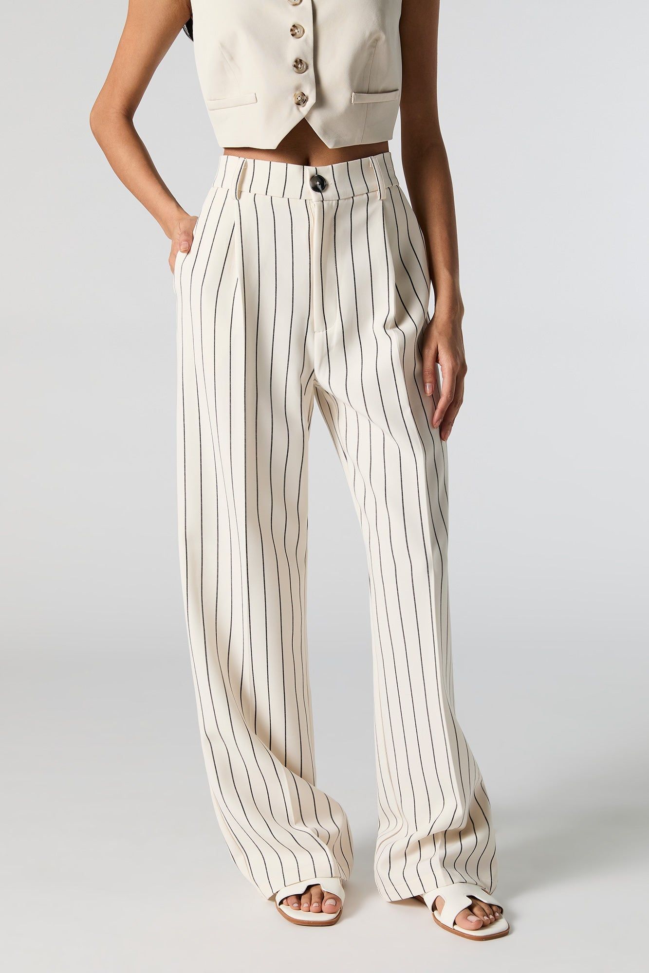 Striped Wide Leg Dress Pant sold by Charlotte Russe product image thumbnail 2