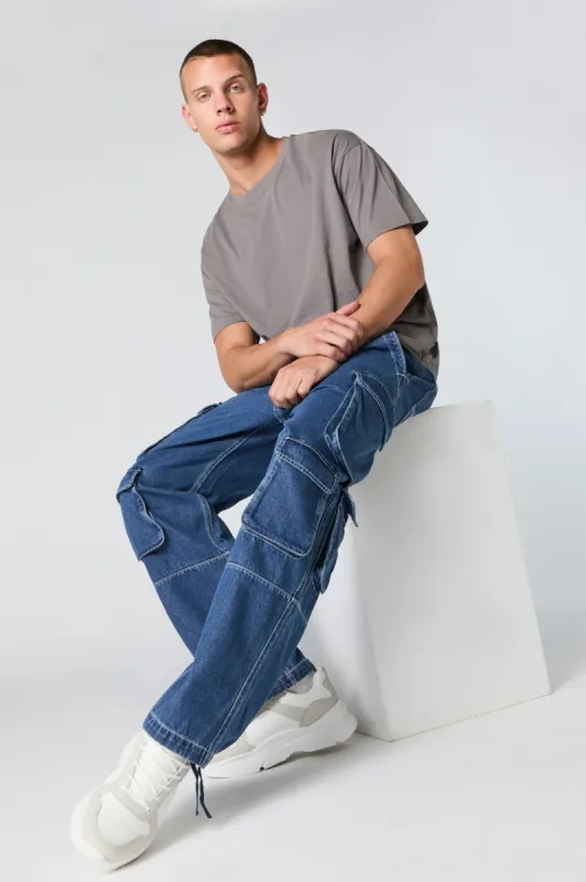 Rigid Multi Pocket Baggy Cargo Jean sold by Charlotte Russe