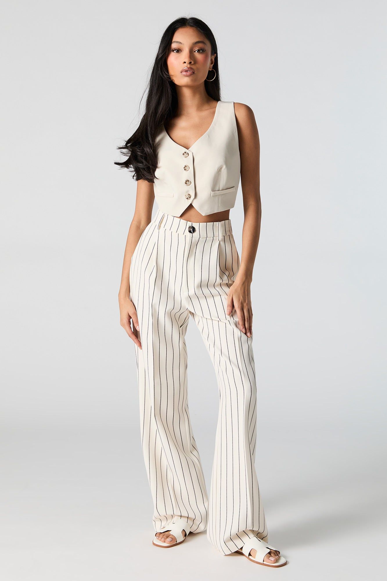 Striped Wide Leg Dress Pant sold by Charlotte Russe