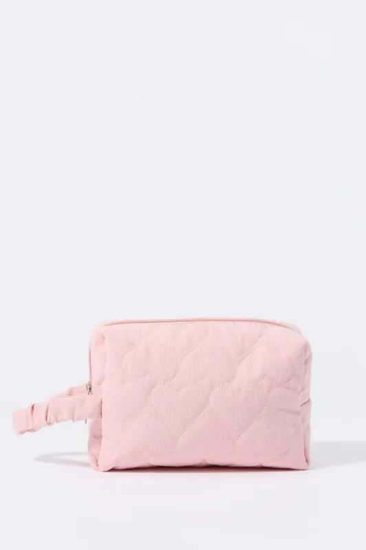 Heart Stitched Makeup Bag sold by Charlotte Russe