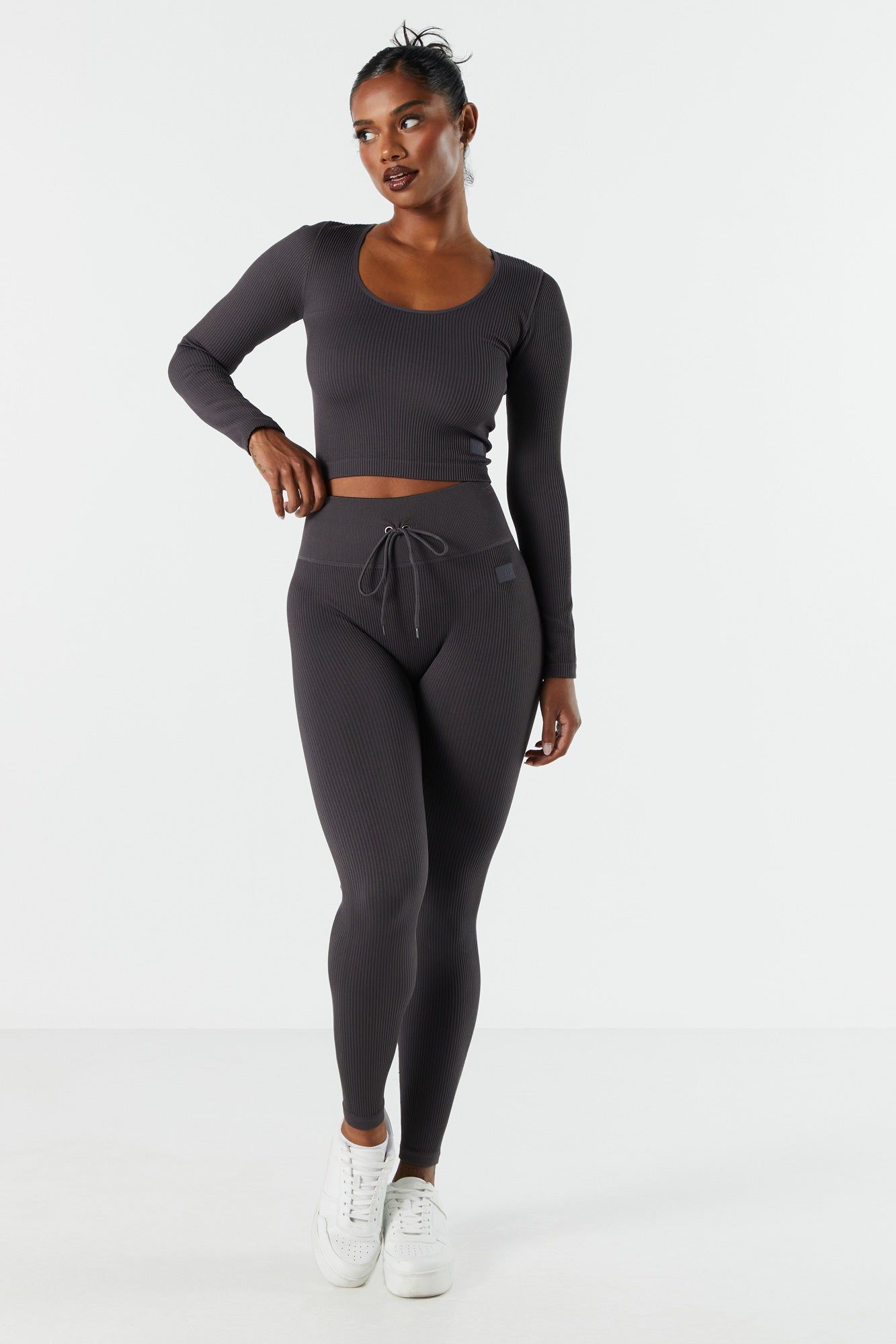 Sommer Ray Seamless Ribbed Self Tie Active Legging sold by Charlotte Russe product image thumbnail 5