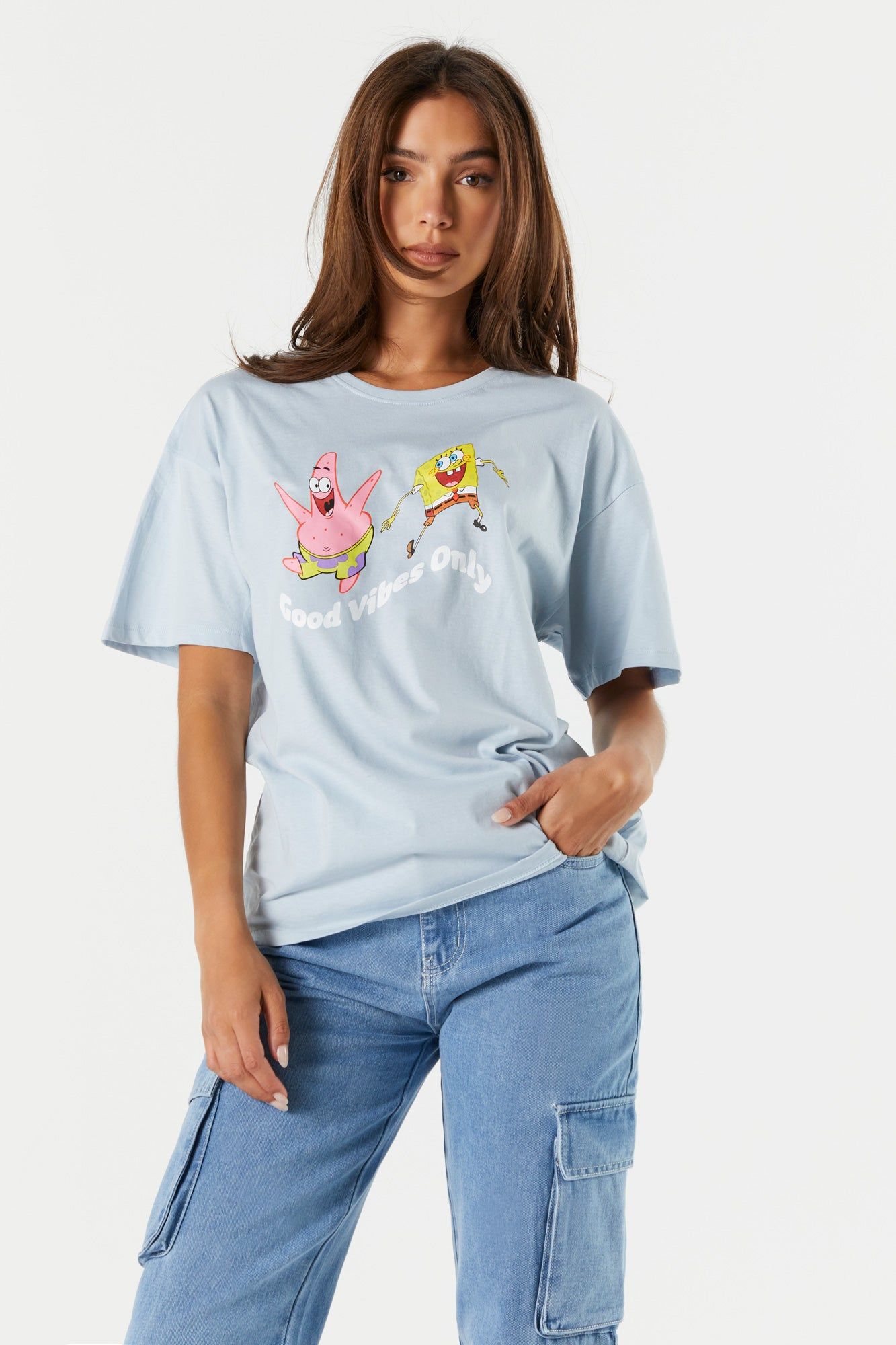 SpongeBob and Patrick Graphic Boyfriend T-Shirt sold by Charlotte Russe