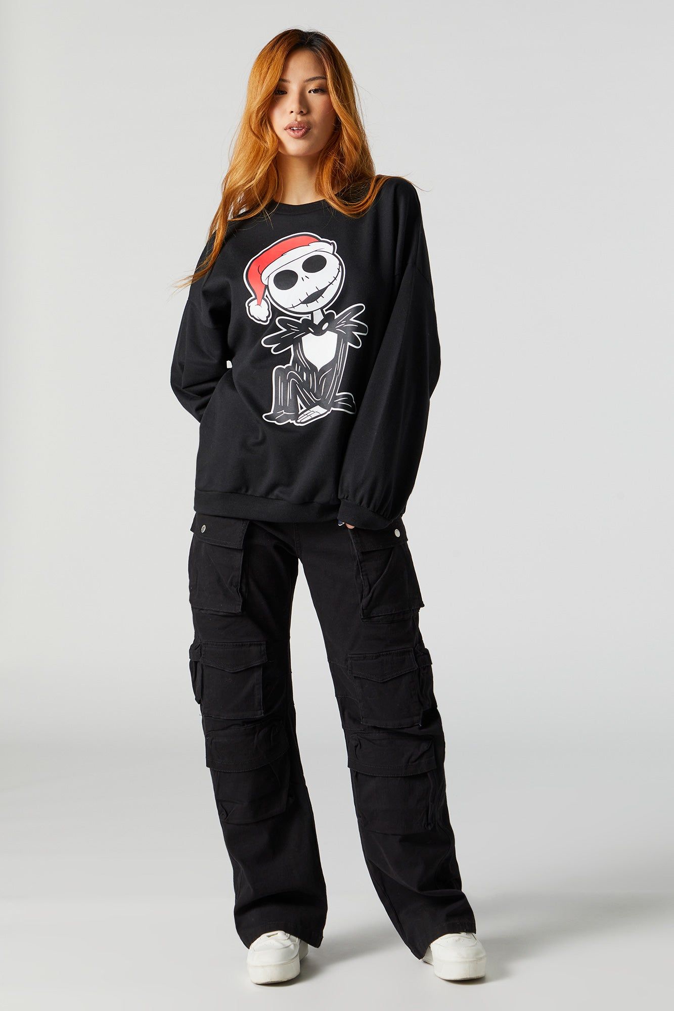 Sandy Claws Graphic Fleece Sweatshirt sold by Charlotte Russe product image thumbnail 4