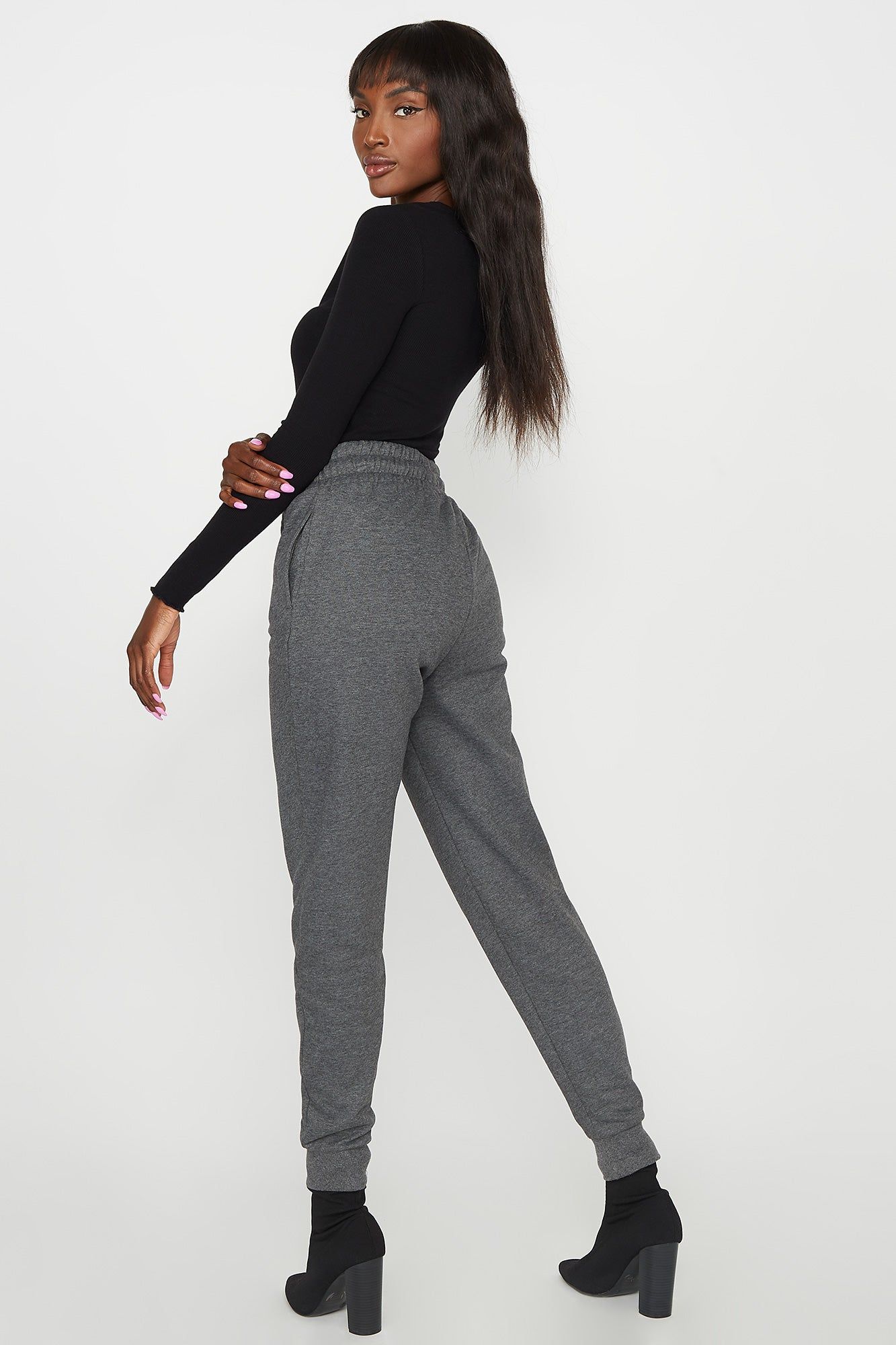 Fleece High Rise Jogger sold by Charlotte Russe product image thumbnail 5