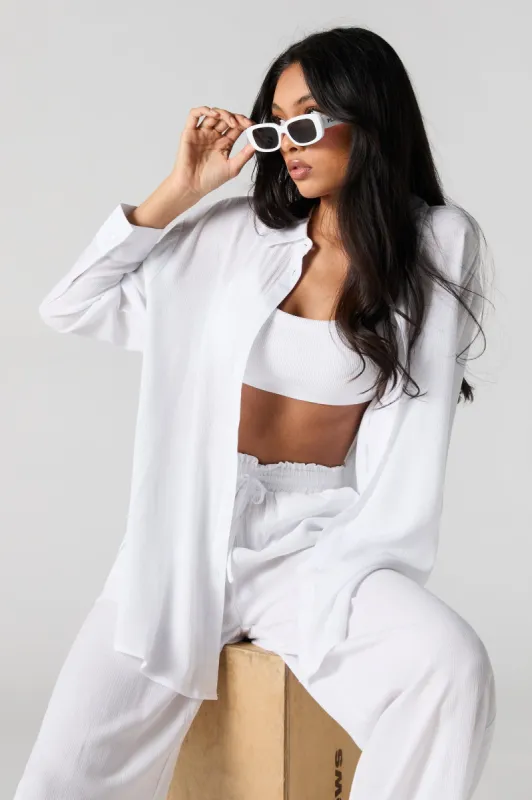 Oversized Textured Button-Up Top sold by Charlotte Russe