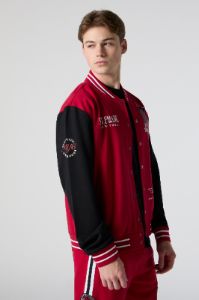 NY Chenille Embroidered Red Varsity Jacket sold by Charlotte Russe
