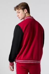 NY Chenille Embroidered Red Varsity Jacket sold by Charlotte Russe