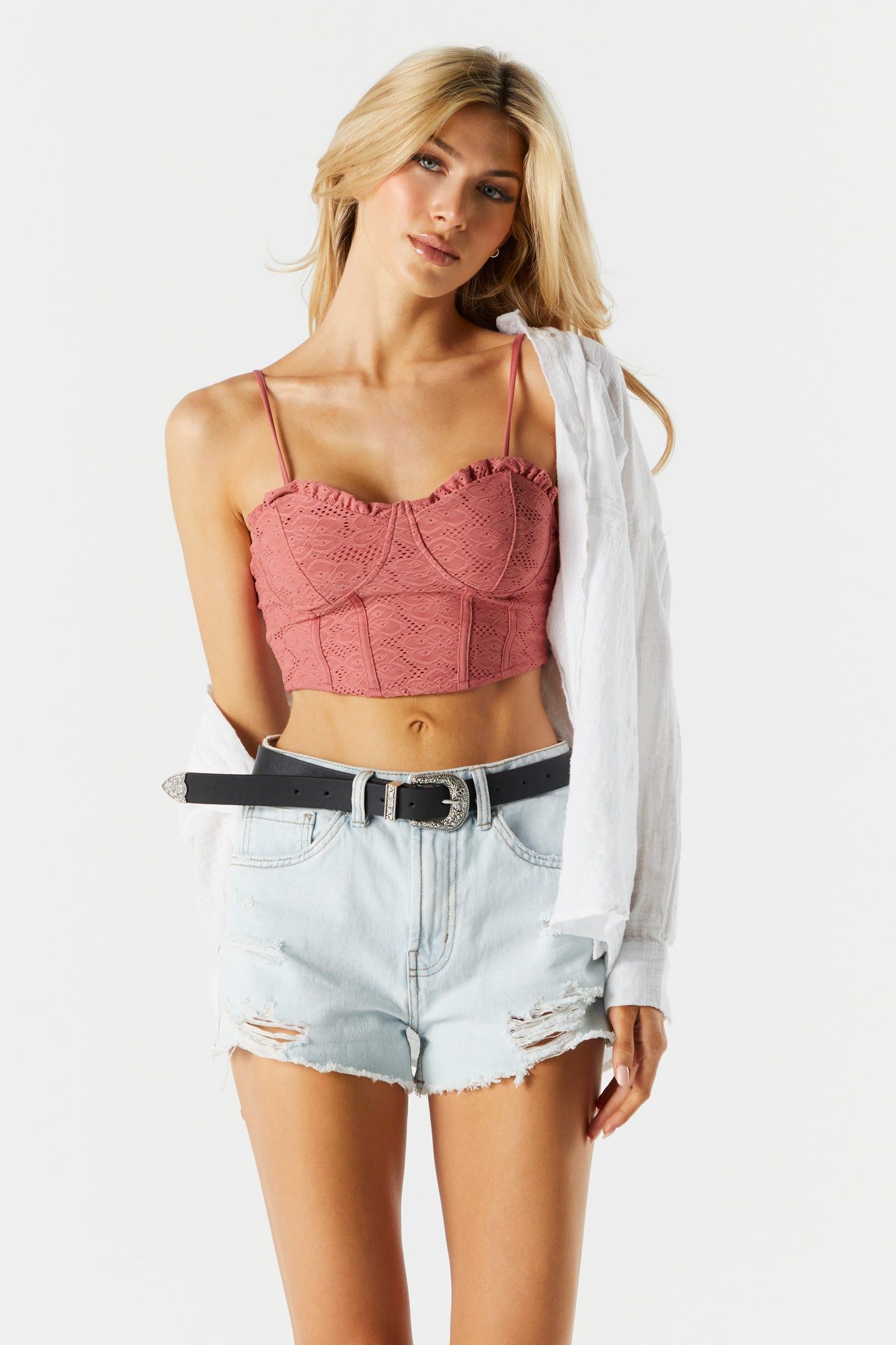 Eyelet Lace Bustier Top sold by Charlotte Russe product image thumbnail 11