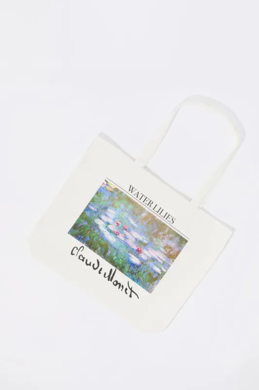 Claude Monet Graphic Tote Bag sold by Charlotte Russe