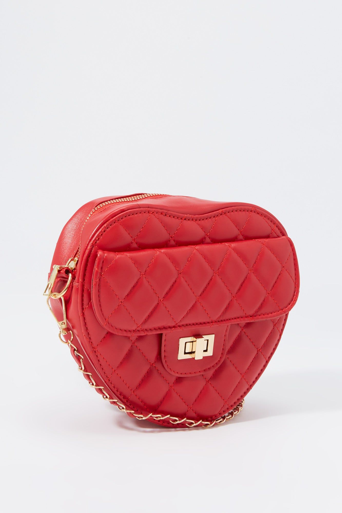 Faux-Leather Quilted Heart Purse sold by Charlotte Russe product image thumbnail 3