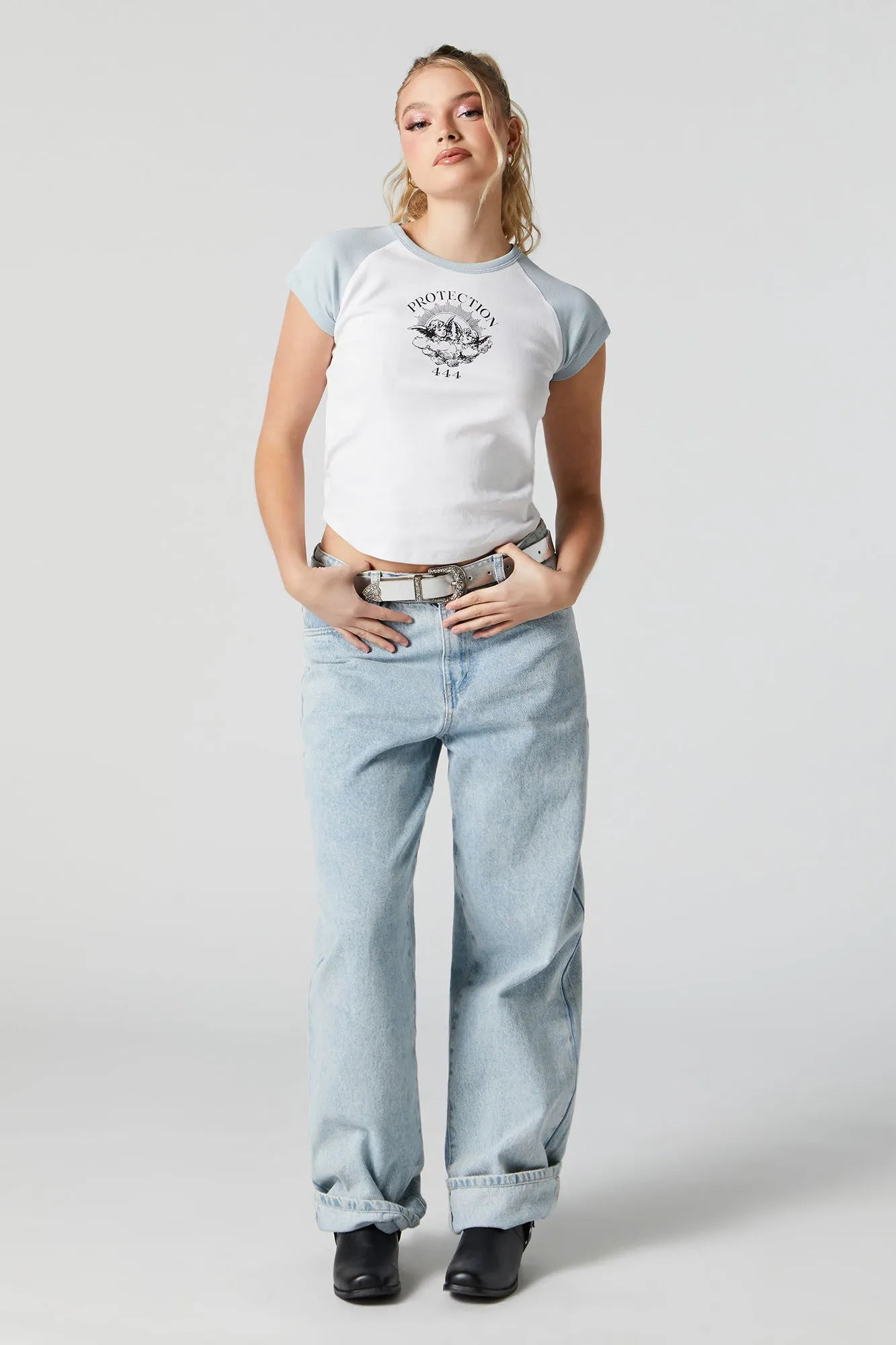 Angel Numbers Graphic Raglan T-Shirt sold by Charlotte Russe product image thumbnail 2