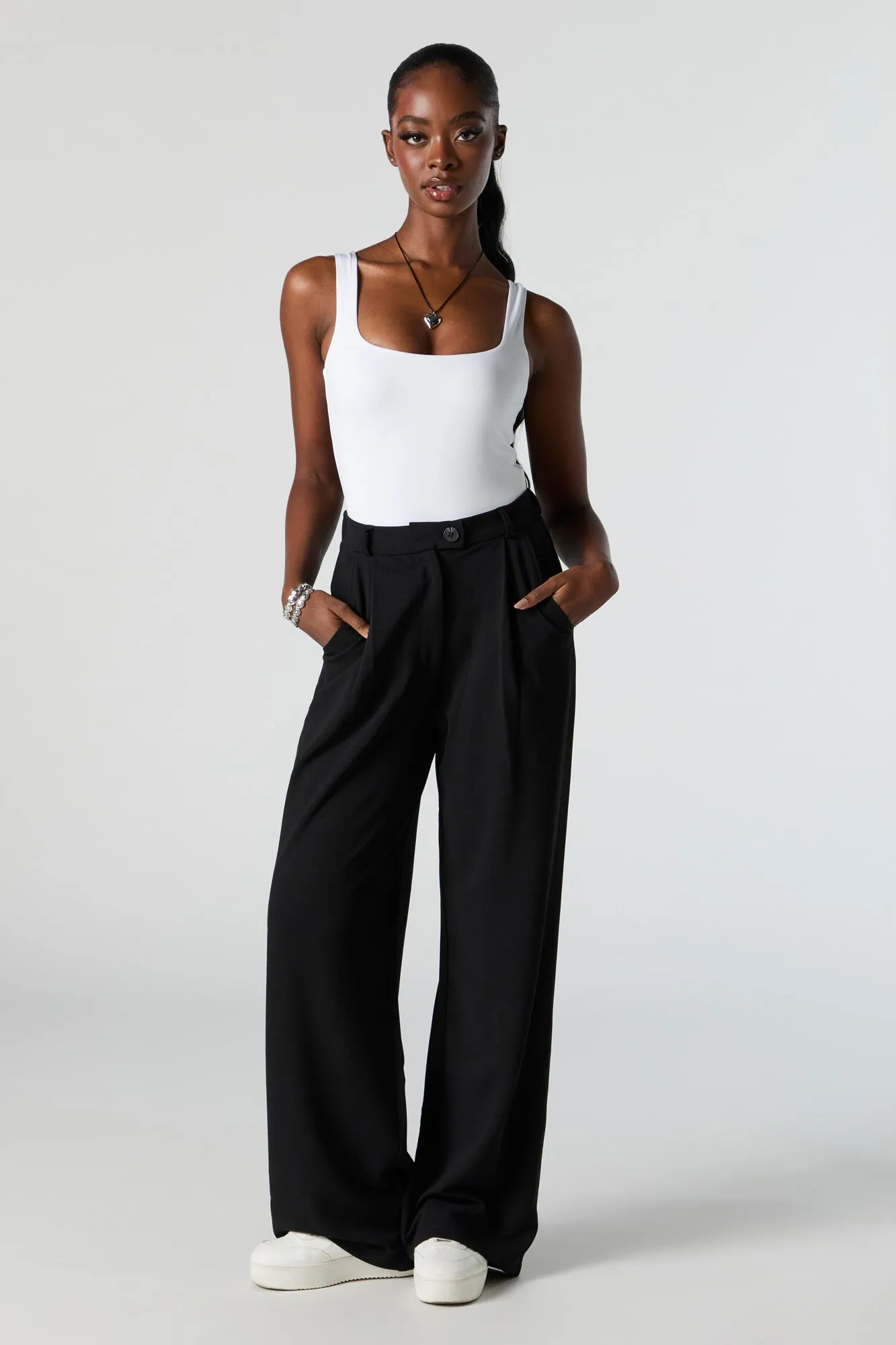 Crepe Straight Leg Dress Pant sold by Charlotte Russe product image thumbnail 4