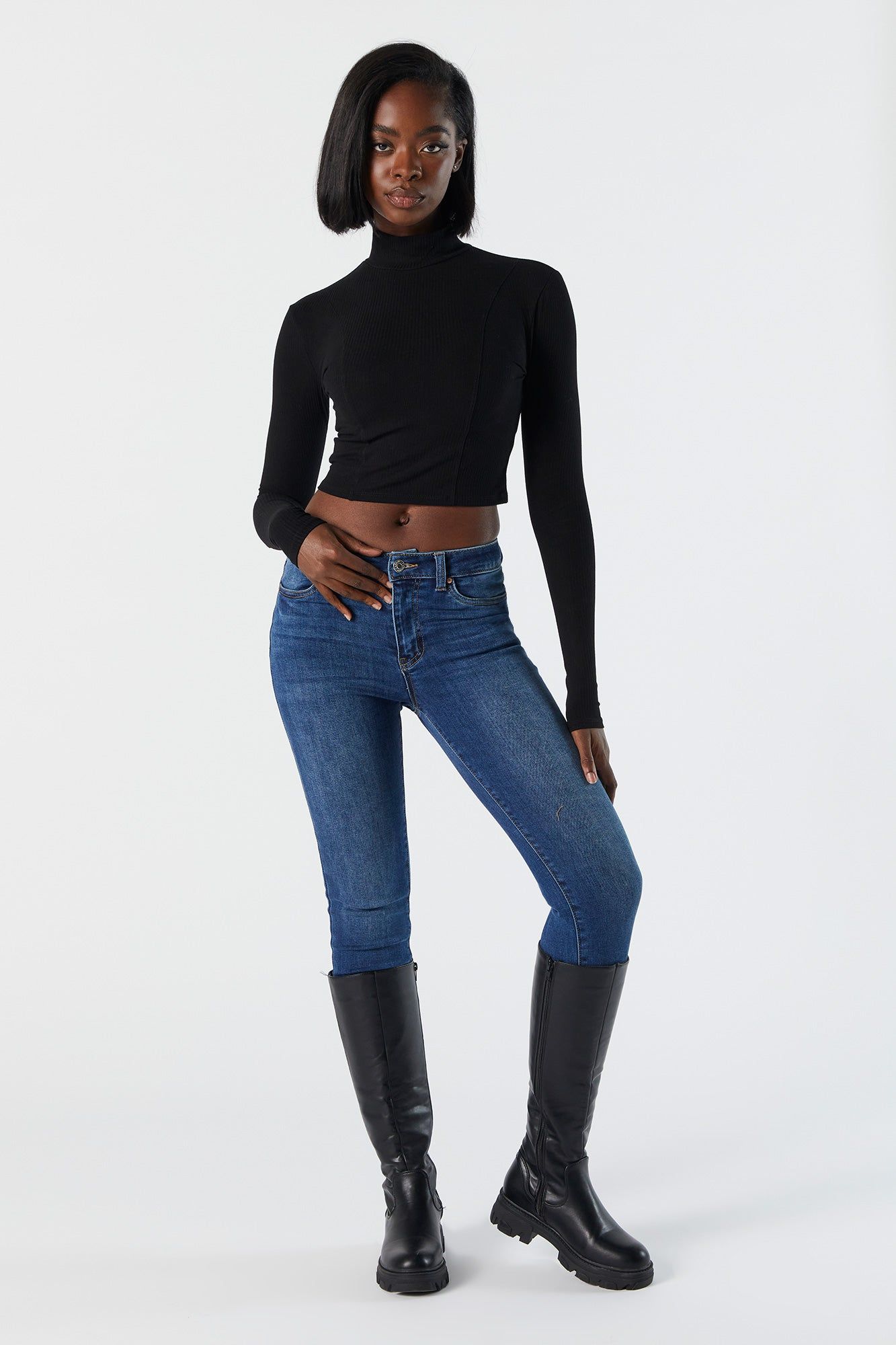 Miami Low Rise Dark Wash Skinny Jean sold by Charlotte Russe product image thumbnail 4