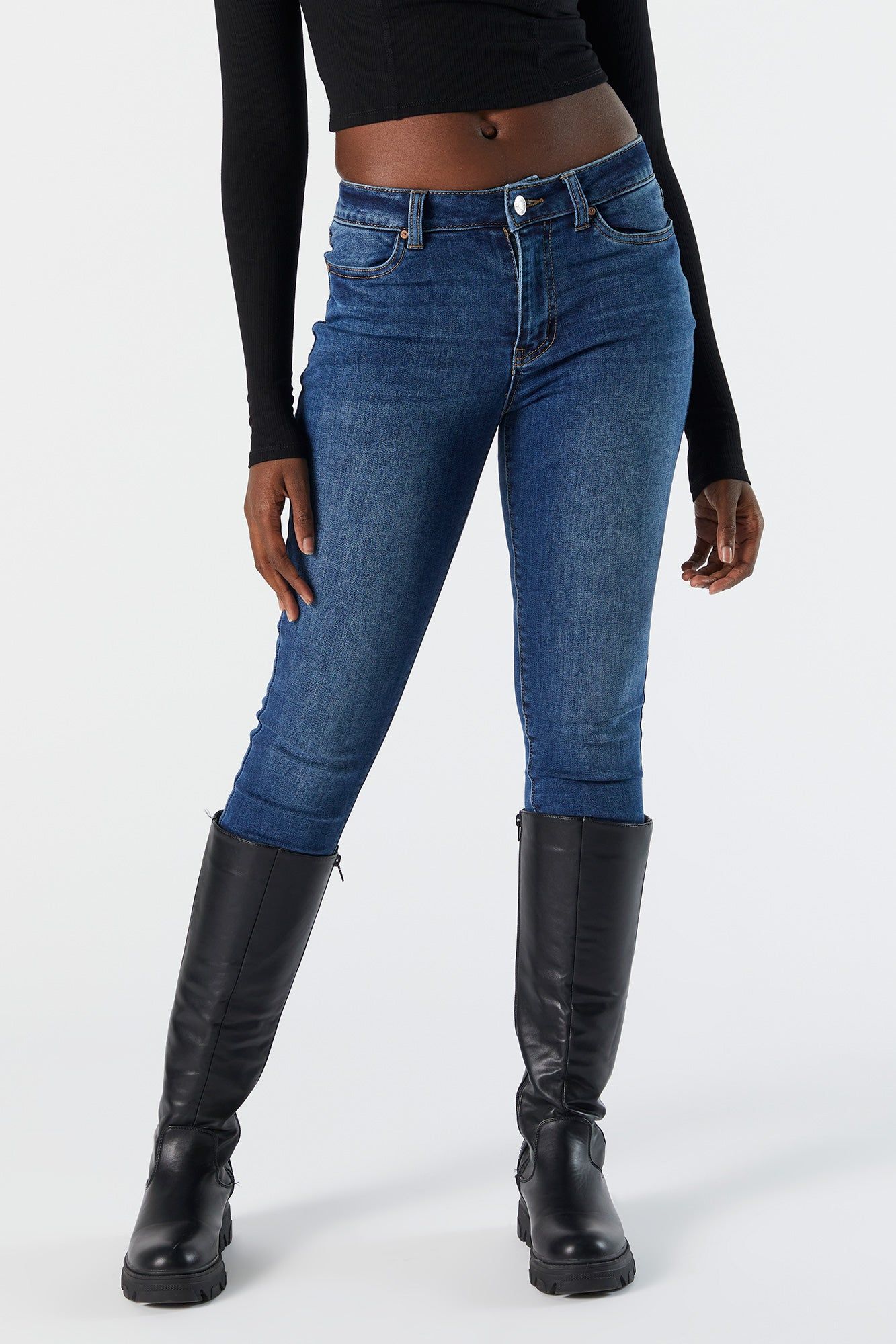 Miami Low Rise Dark Wash Skinny Jean sold by Charlotte Russe product image thumbnail 2