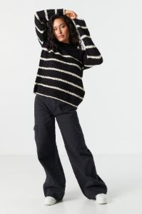 Oversized Striped Chunky Sweater sold by Charlotte Russe