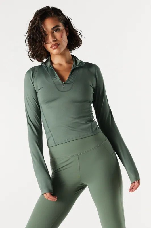 Active Quarter Zip Long Sleeve Top sold by Charlotte Russe