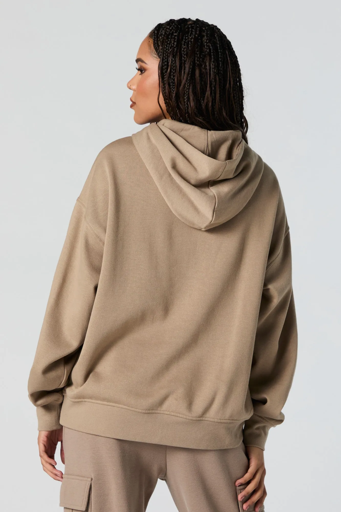 Embroidered Fleece Hoodie sold by Charlotte Russe product image thumbnail 2