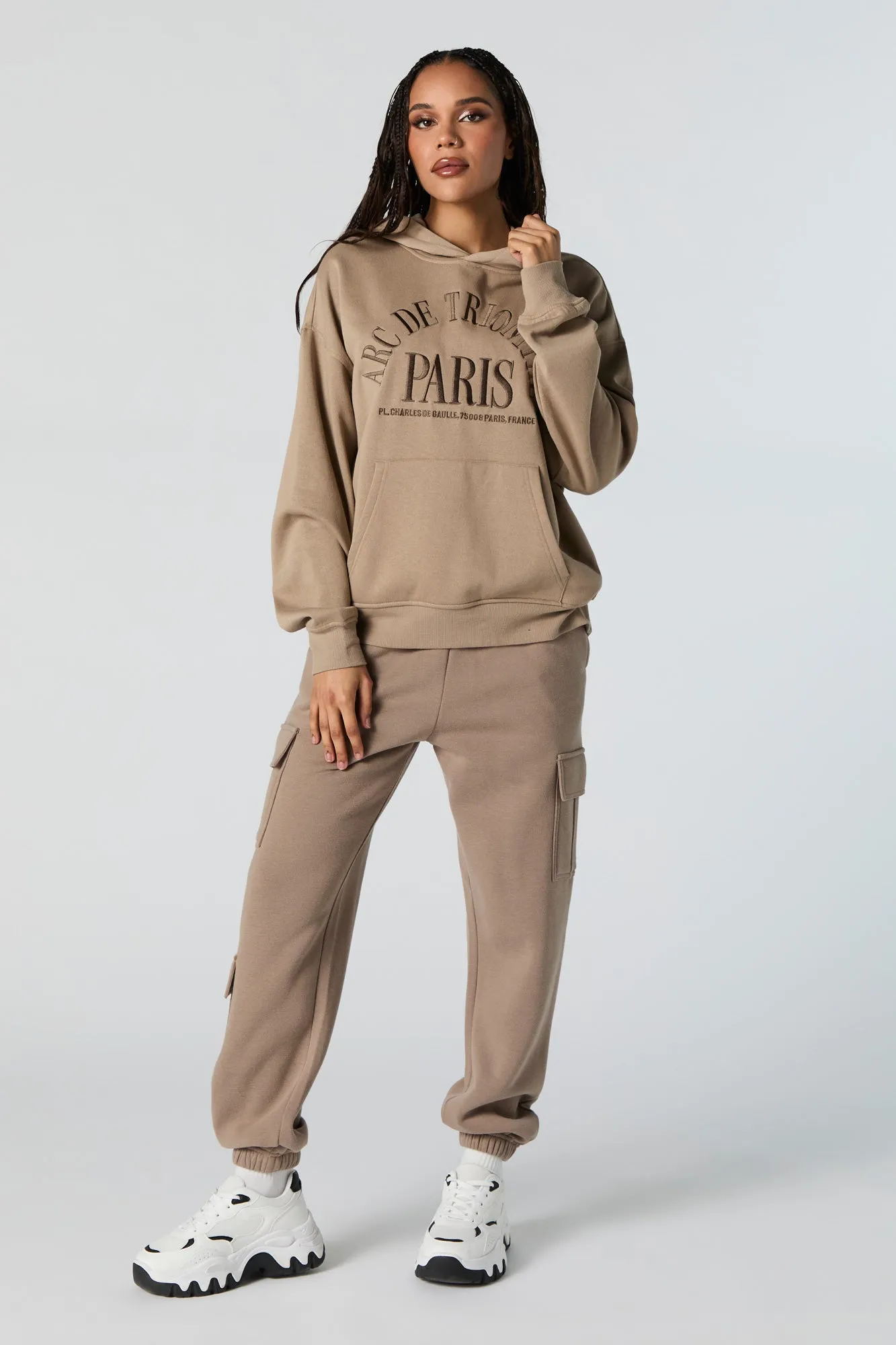 Embroidered Fleece Hoodie sold by Charlotte Russe product image thumbnail 3