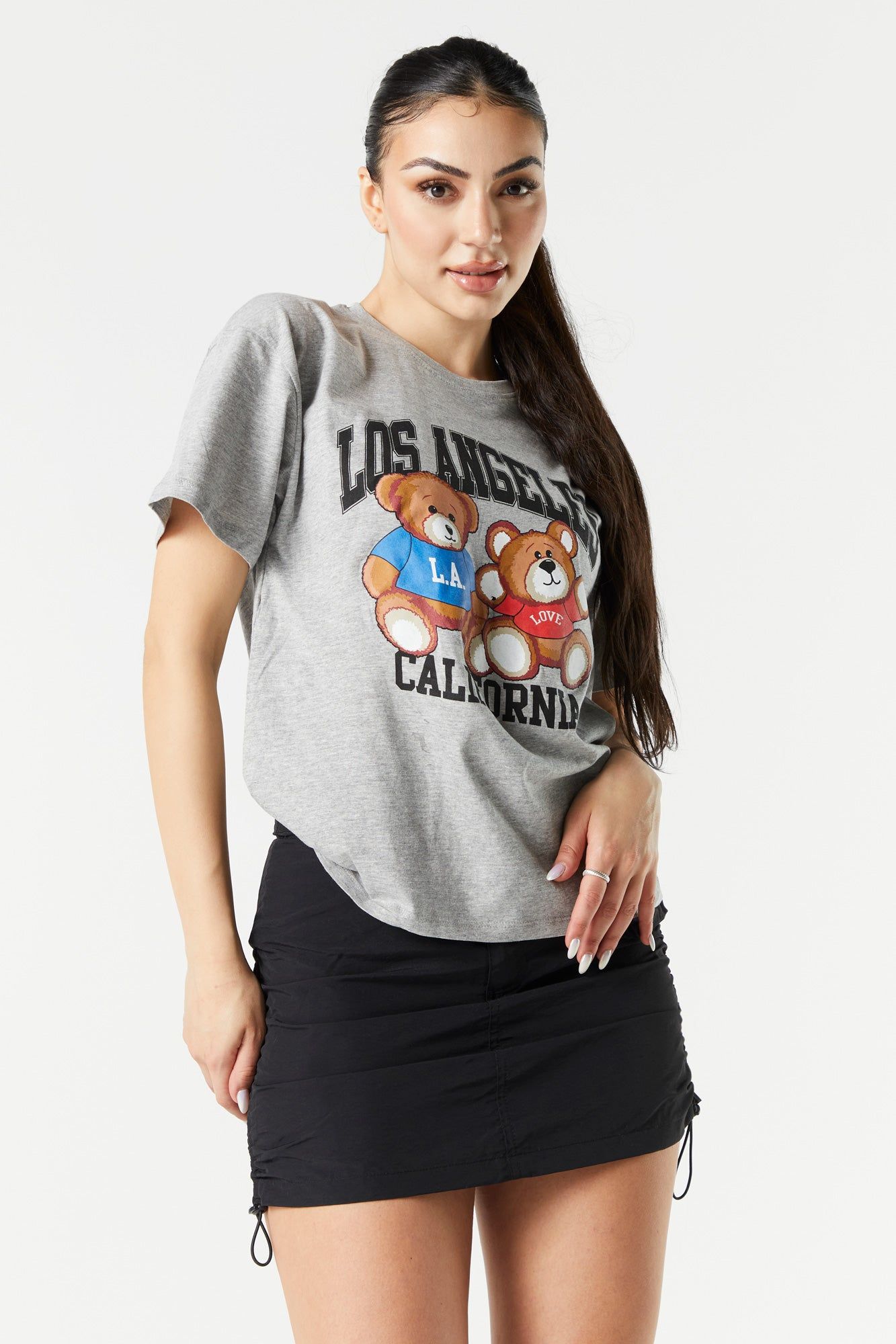 Los Angeles Teddy Graphic T-Shirt sold by Charlotte Russe
